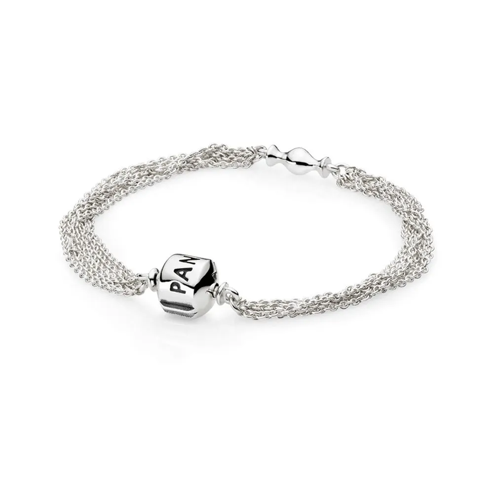 PANDORA Sterling Silver, Multi-Strand Bracelet, One Clip Station - 591701