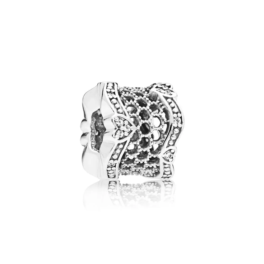 pandora blonde sølv avstandsstykke med klar cubic zirconia 797653cz