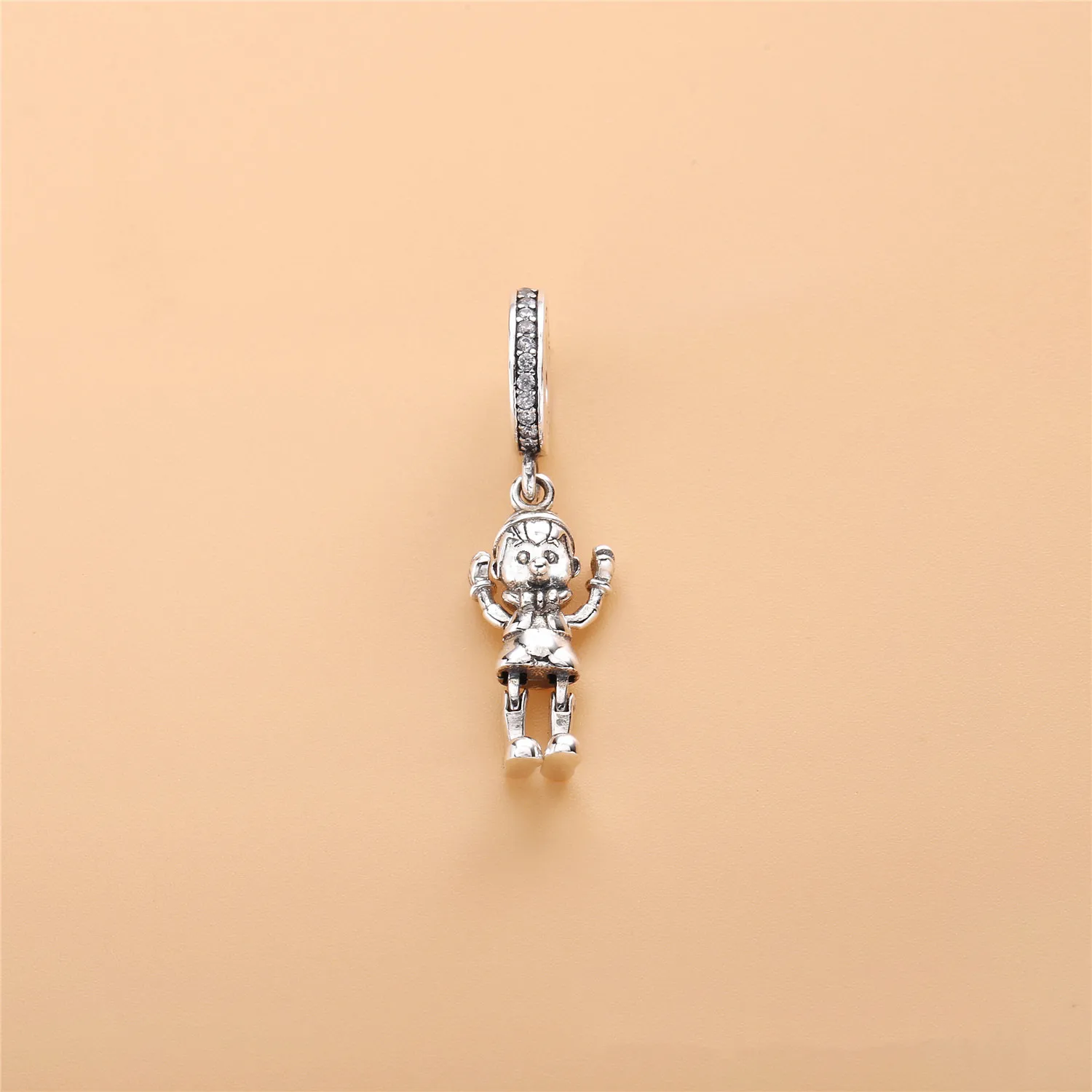 Pandora Disney Pinocchio sølv dingler med klare cubic zirconia - 797489CZ