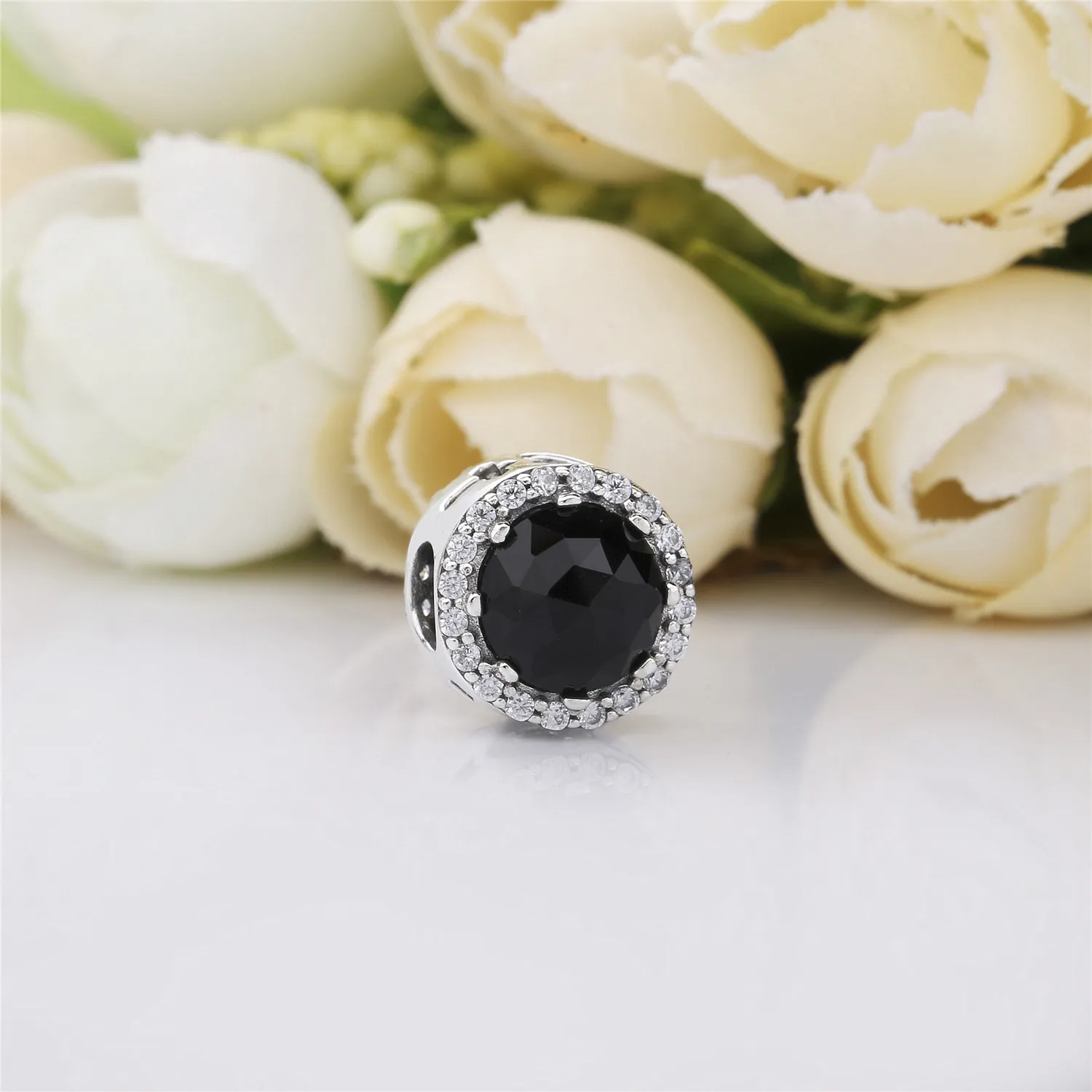 Pandora Disney Snow White silver charm with black crystal and clear cubic zirconia - 797487NCK