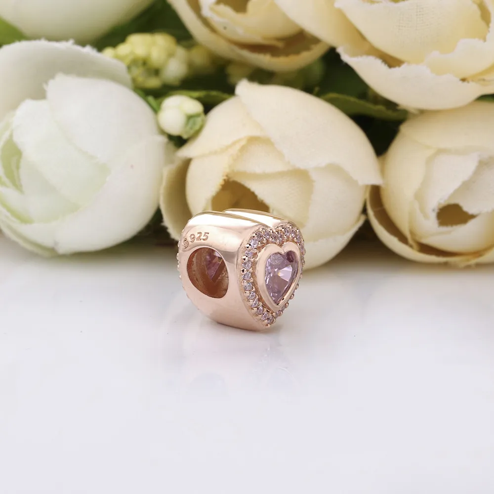 Pandora Funklende Rosa Hjerte Charm - 787608NPM