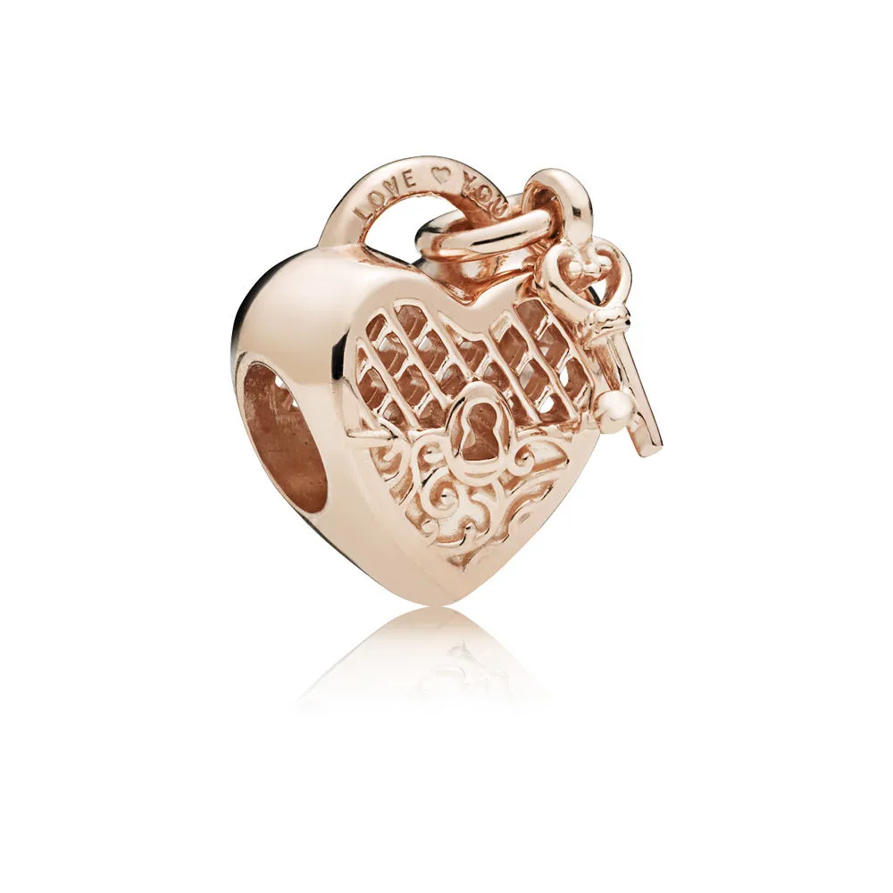 Pandora Love You Hjerteformet Hengelås Charm - 787655