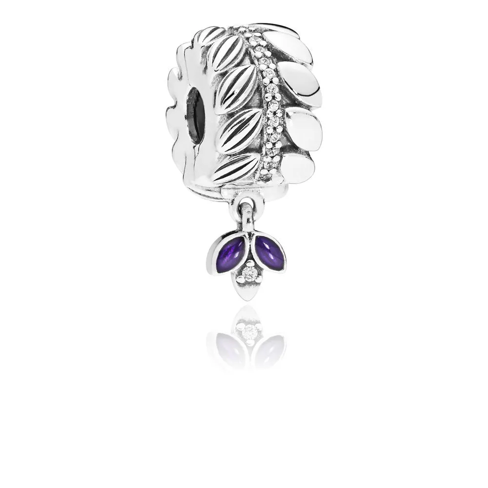 pandora seeds silver clip with clear cubic zirconia and purple enamel 797591cz