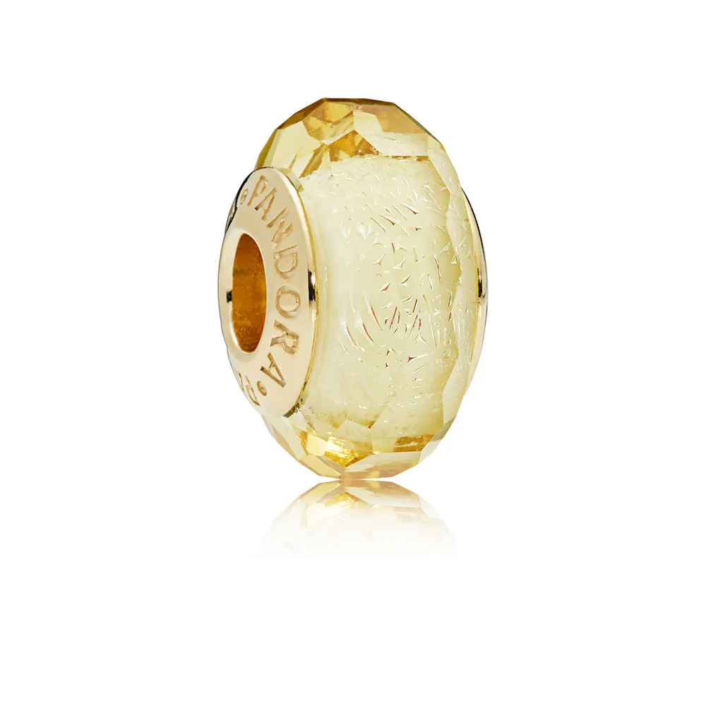 PANDORA Shine with iridescent and faceted golden coloured Murano glass Charm - 767647