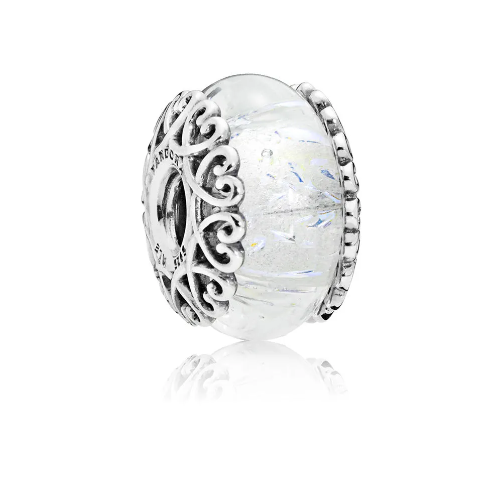 Pandora Silver charm with iridescent and transparent Murano glass - 797617