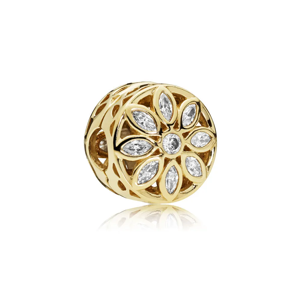 PANDORA Opulent Flower Charm, 14K Gold & Clear CZ - 757639CZ