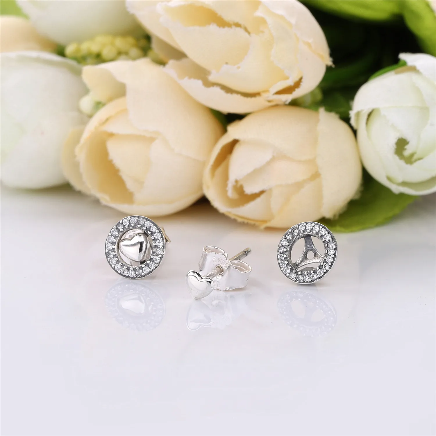 Forever PANDORA Hearts Earrings, Clear CZ - 297709CZ