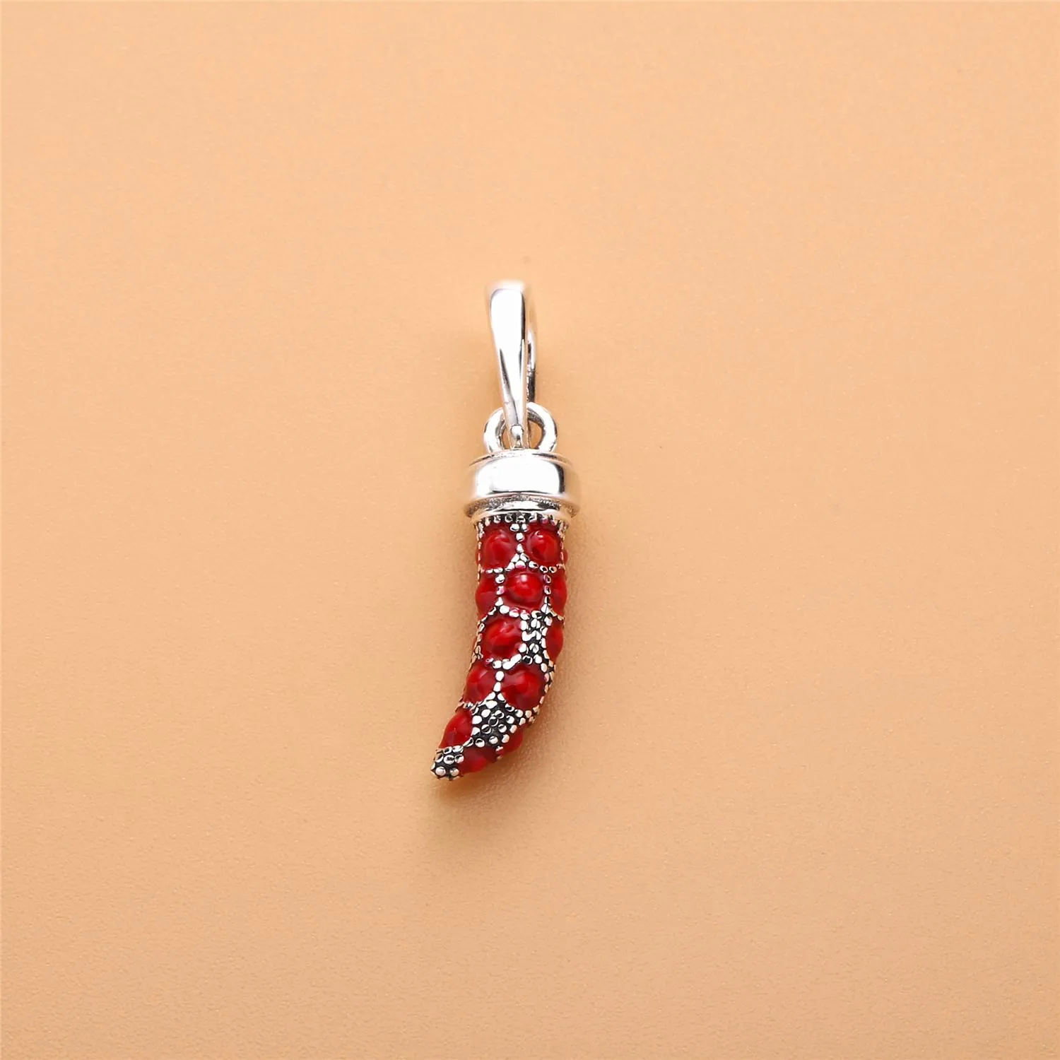 Pandora Corno silver pendant with red enamel - 397203EN07