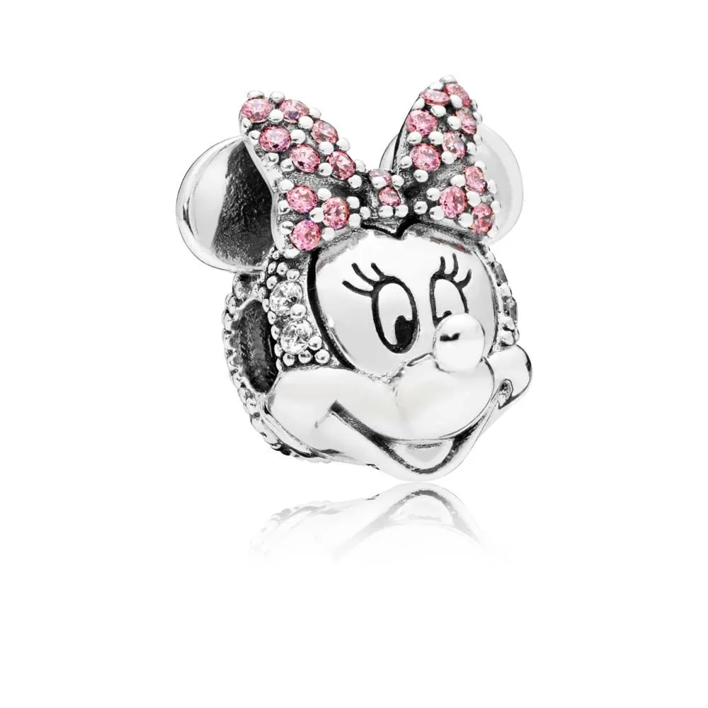 pandora disney mikke mus rosa pavé sløyfeformet klemmecharm 797496czs