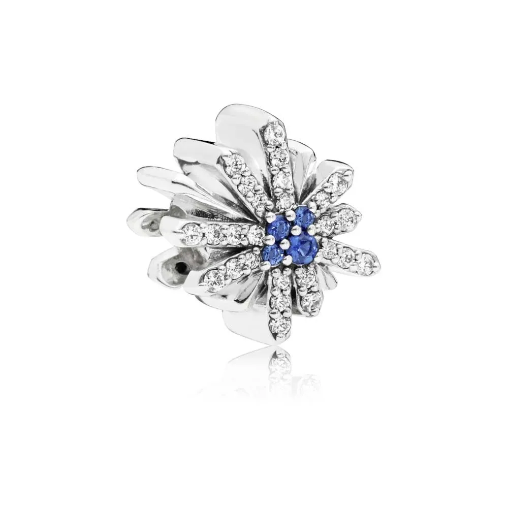 pandora firework silver charm with royal blue crystal and clear cubic zirconia 797518ncb