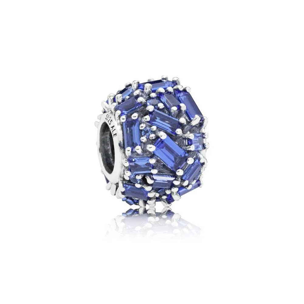 Pandora Ice cube silver charm with sea blue crystal - 797746NSBL