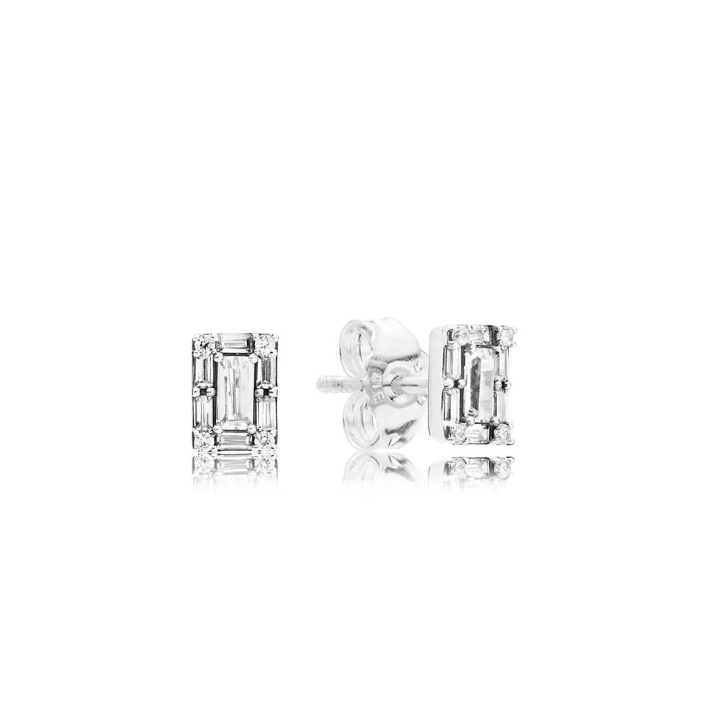 Pandora Ice cube silver stud earrings with clear cubic zirconia - 297567CZ