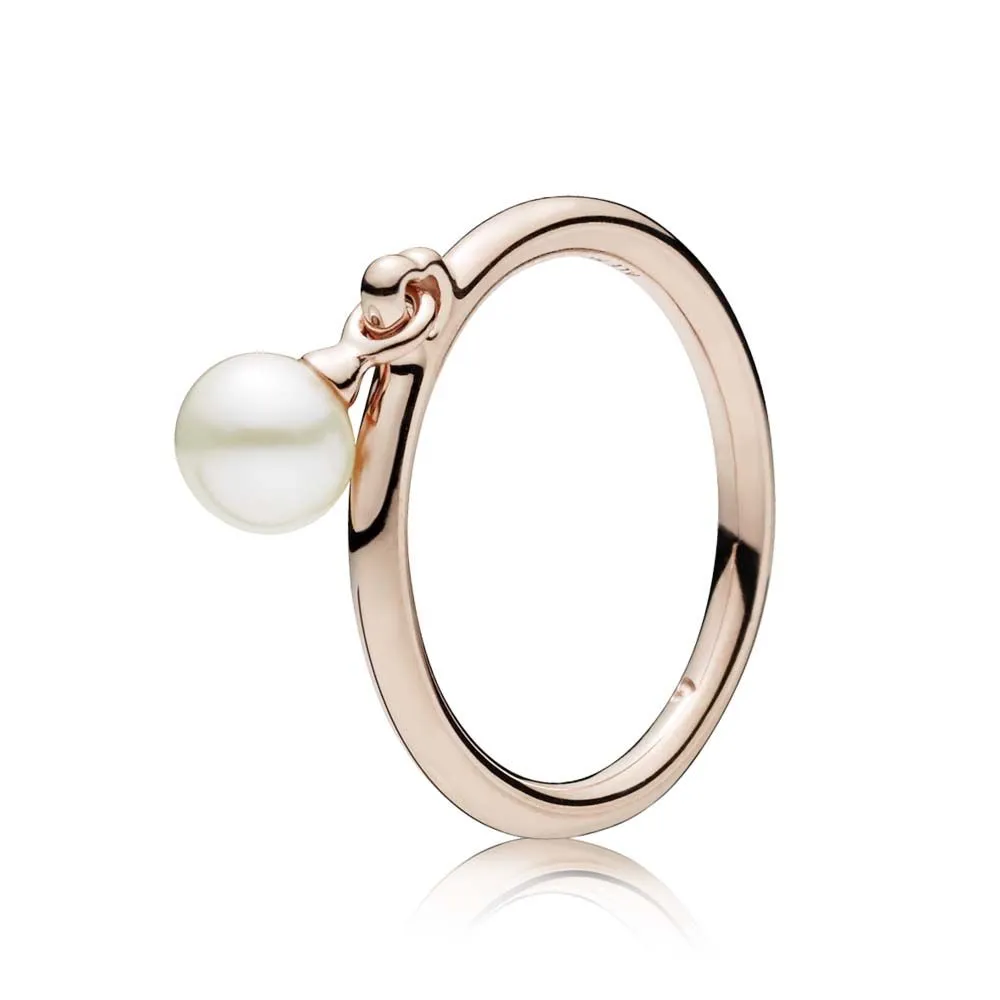 PANDORA Rose ring with white freshwater cultured pearl - 187525P