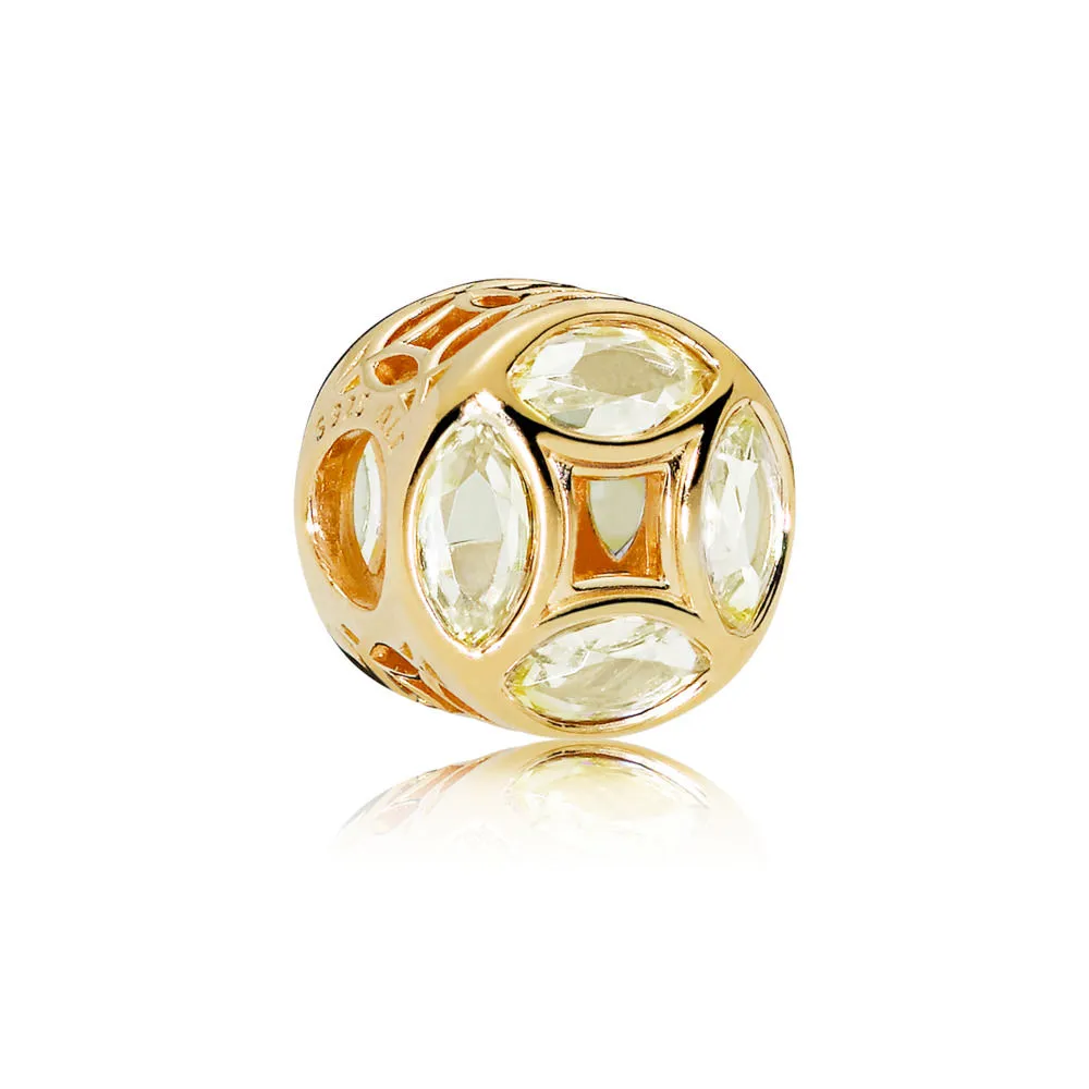 Coin PANDORA Shine charm with sunshine yellow cubic zirconia - 767821CSY