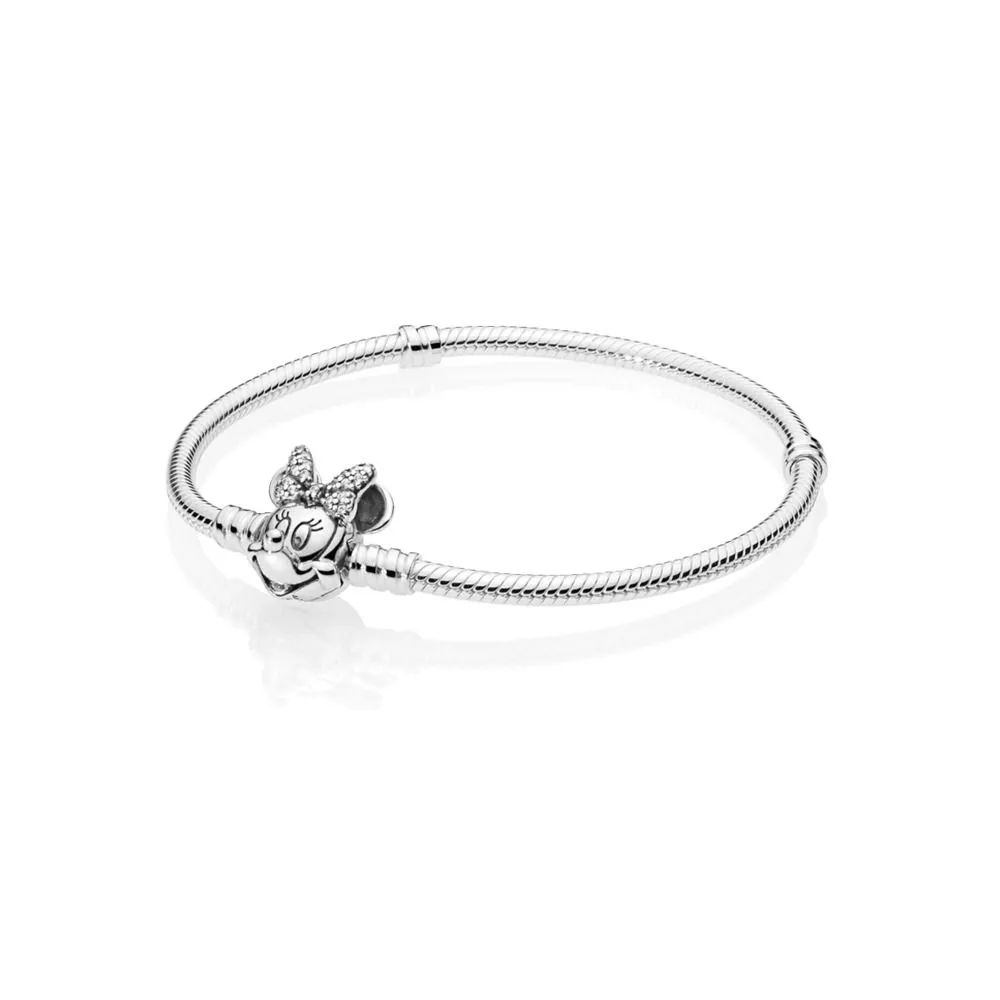 Disney Pandora Moments Pavé Minni Mus Klemme Slangekjedearmbånd - 597770CZ