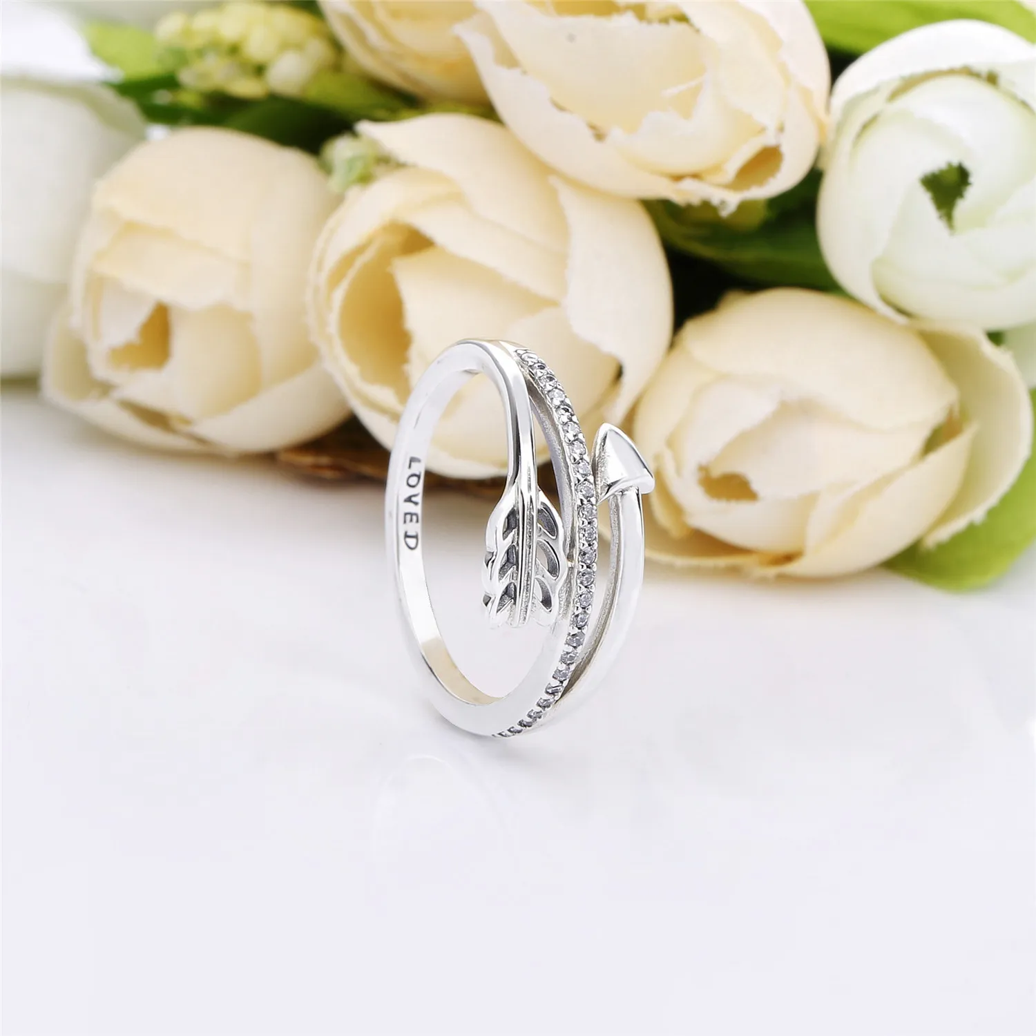 Pandora Arrow silver ring with clear cubic zirconia - 197830CZ