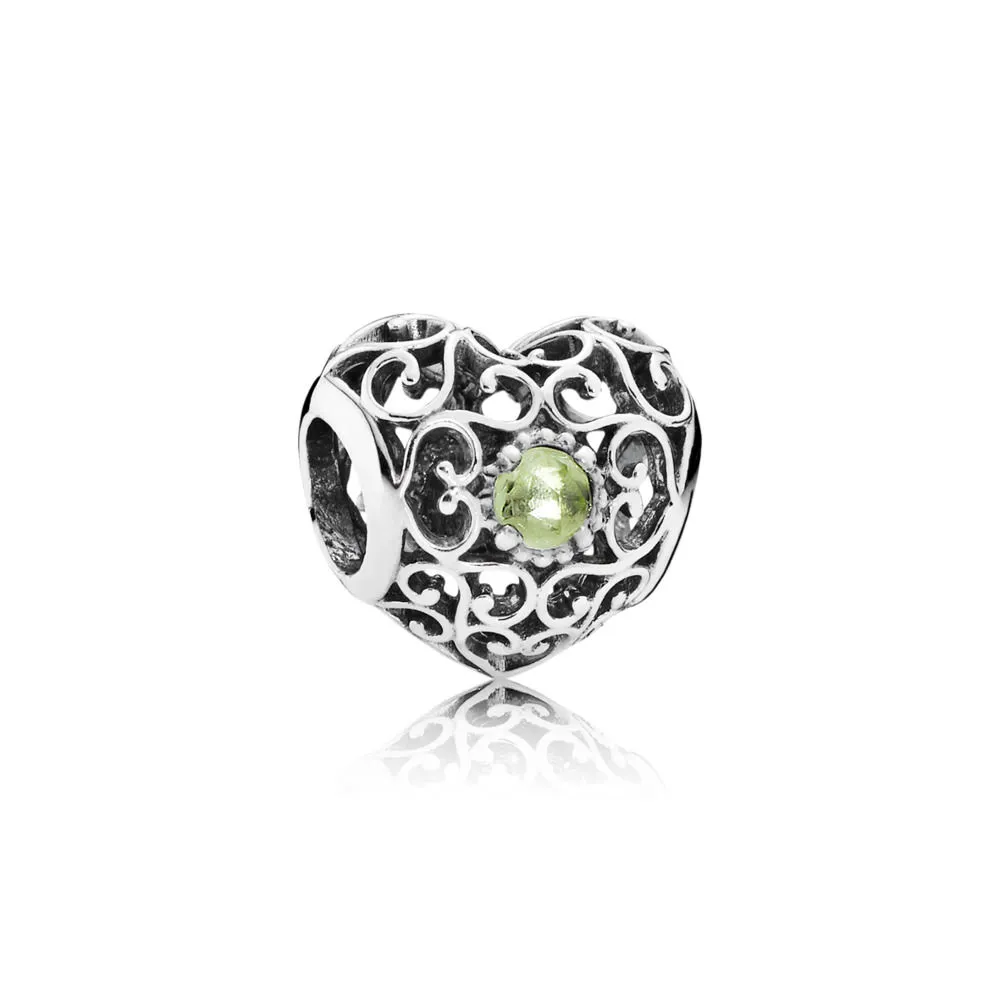 Pandora August Signature Heart Charm - 791784PE