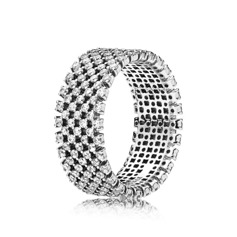 Pandora Band silver ring with clear cubic zirconia - 197695CZ