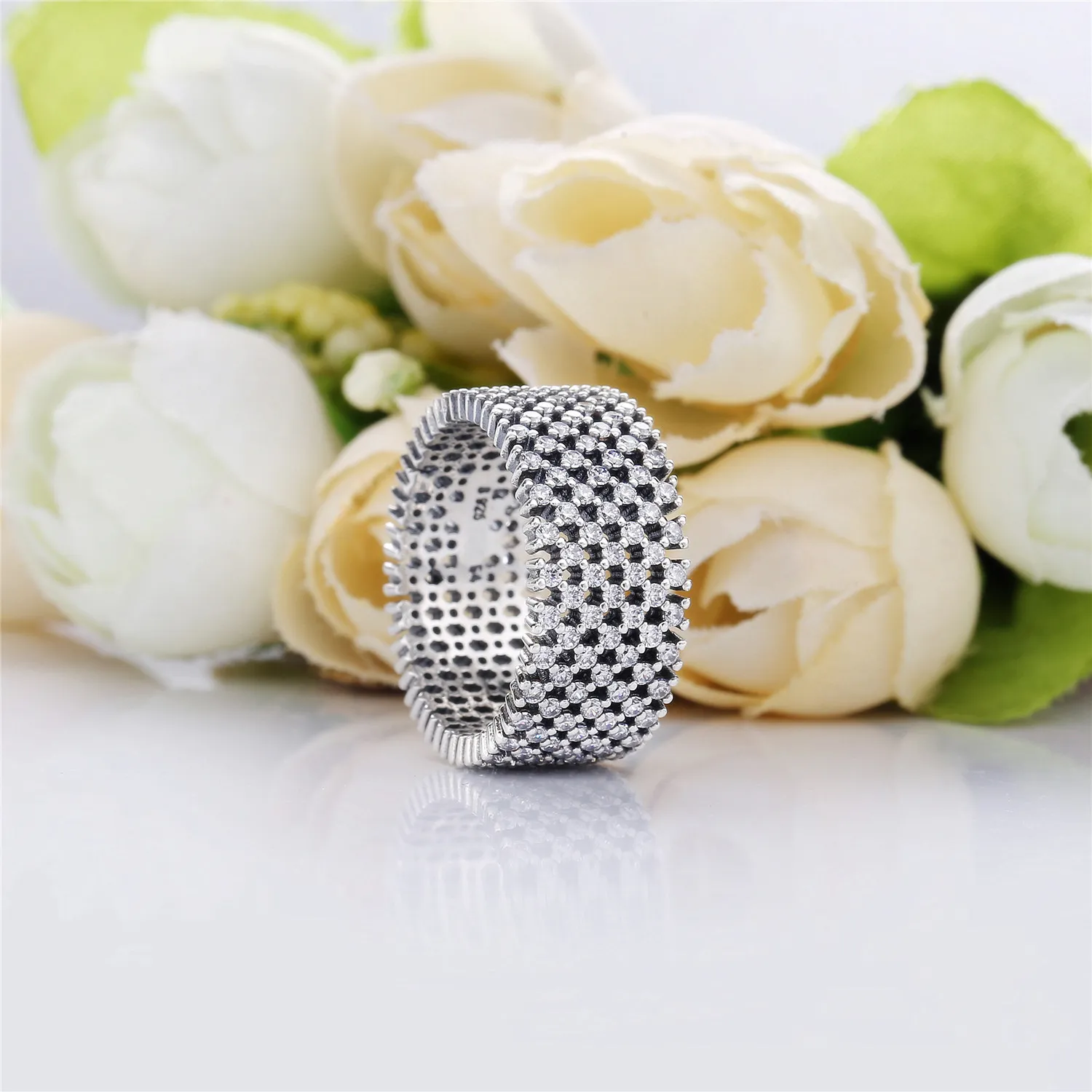 Pandora Band silver ring with clear cubic zirconia - 197695CZ