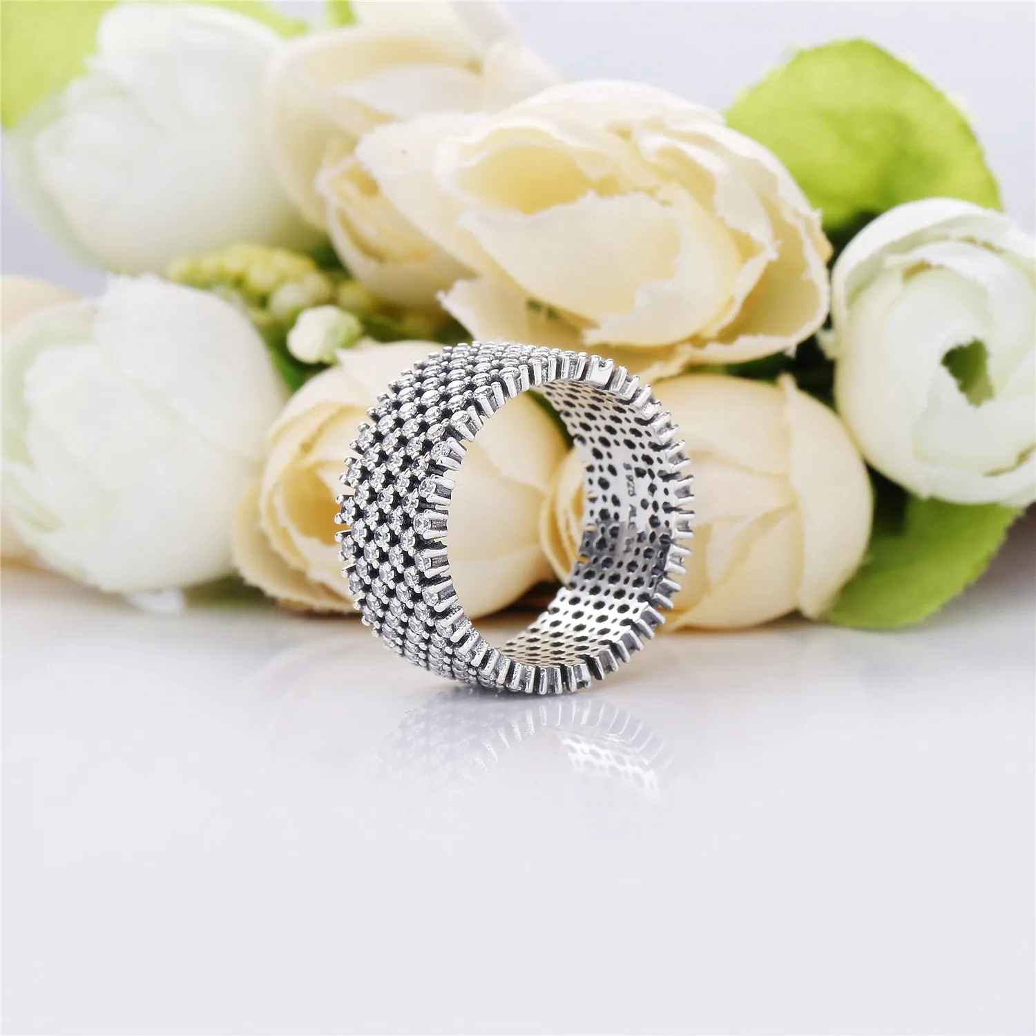 Pandora Band silver ring with clear cubic zirconia - 197695CZ