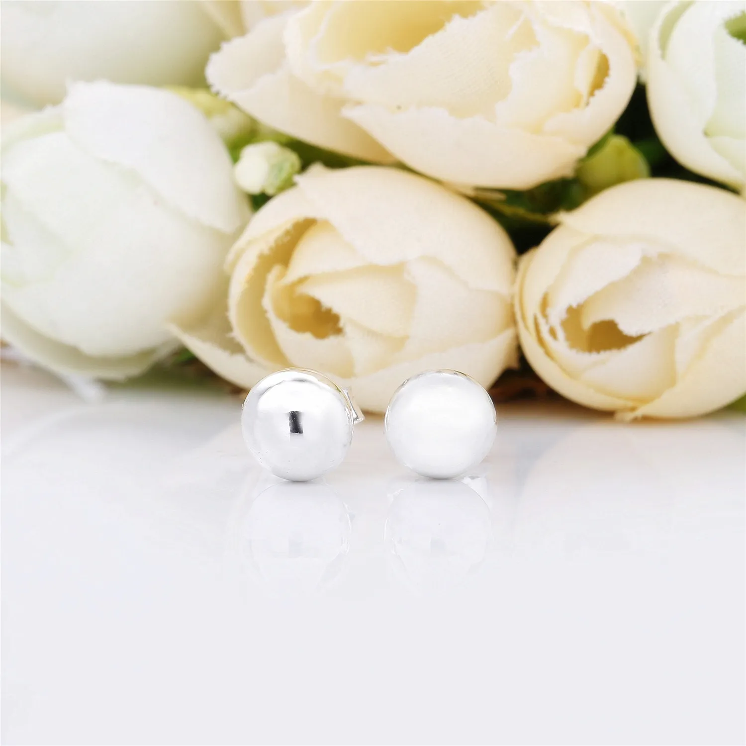 Pandora Bead silver stud earrings - 297568