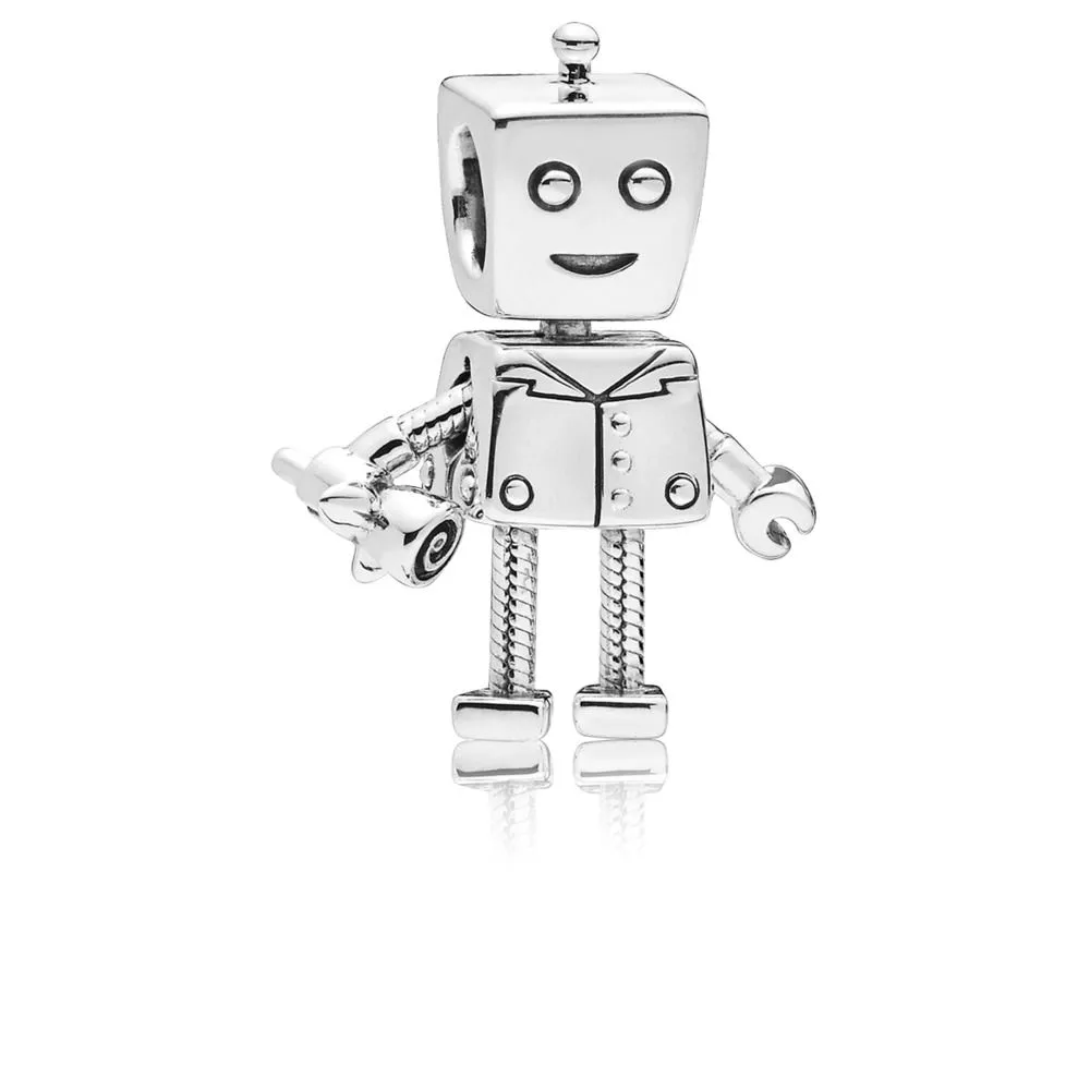 Pandora Boy robot silver charm - 797819