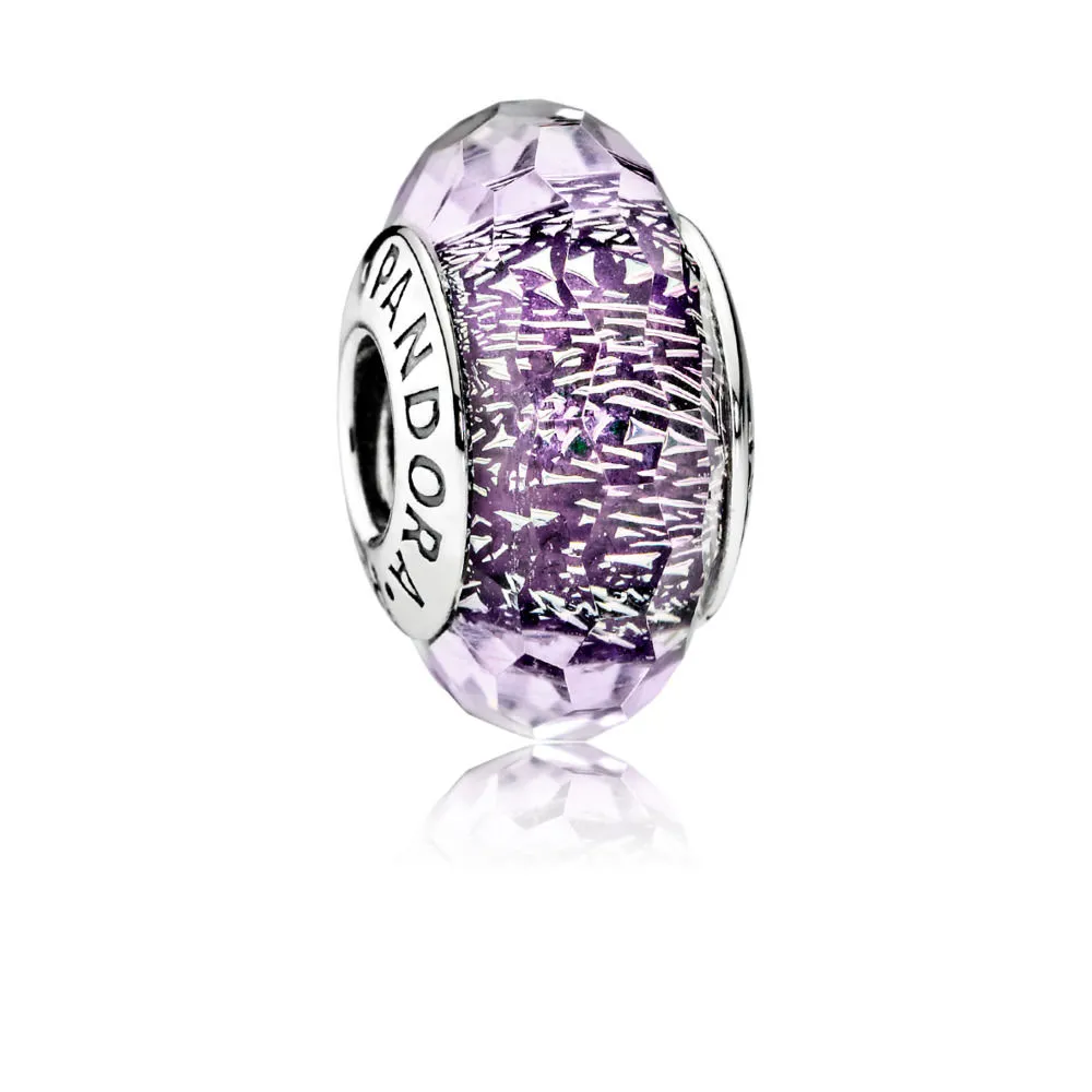 pandora dark purple shimmer glass charm 791663