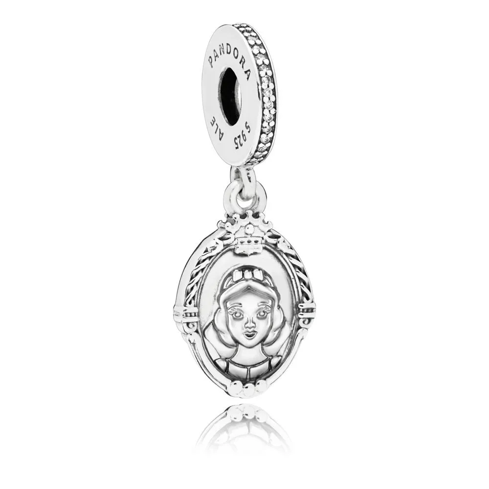 Pandora Disney Snow White og Evil Queen speil sølv dingler med klare cubic zirconia - 797485CZ