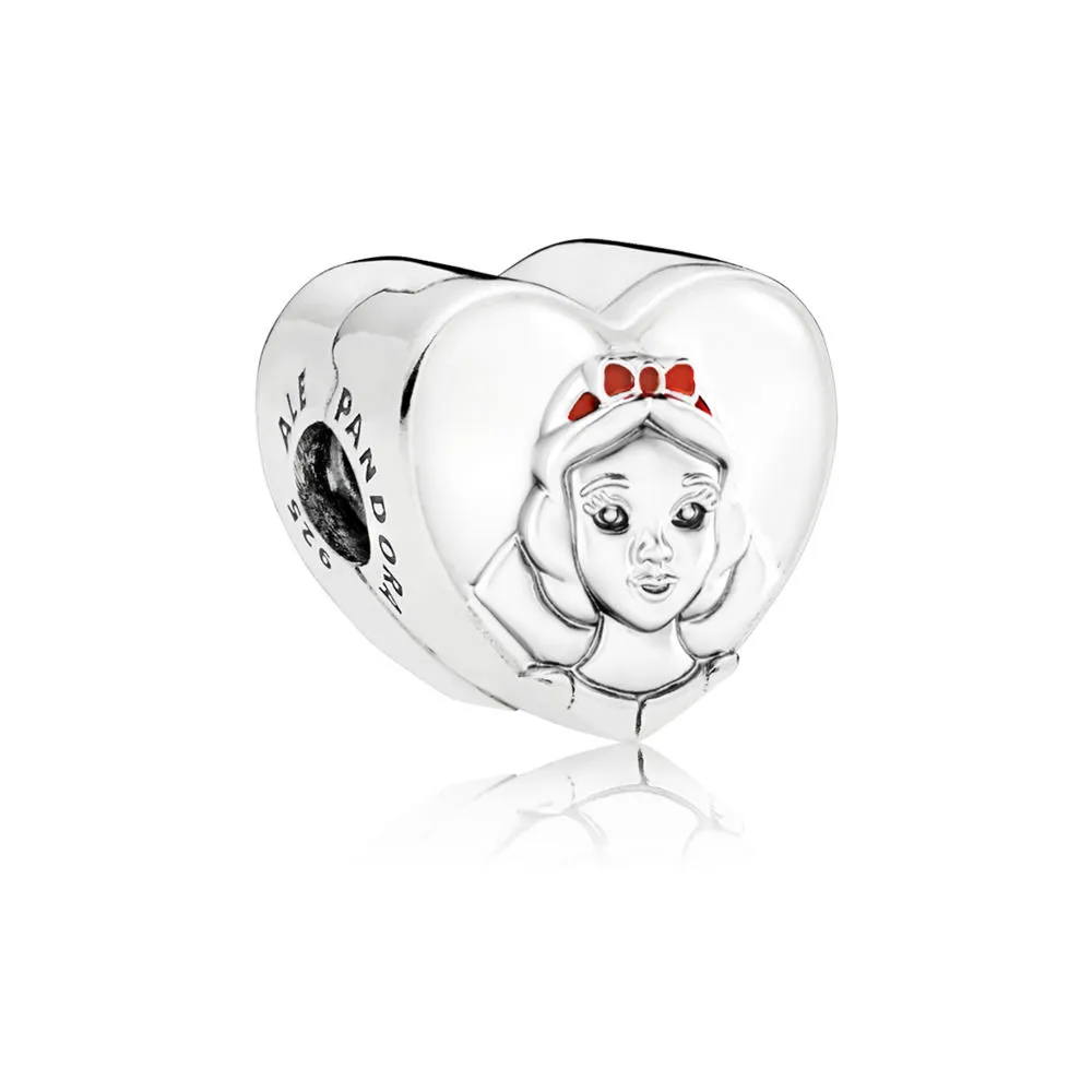 Pandora Disney Snow White silver clip with red and white enamel - 797165ENMX