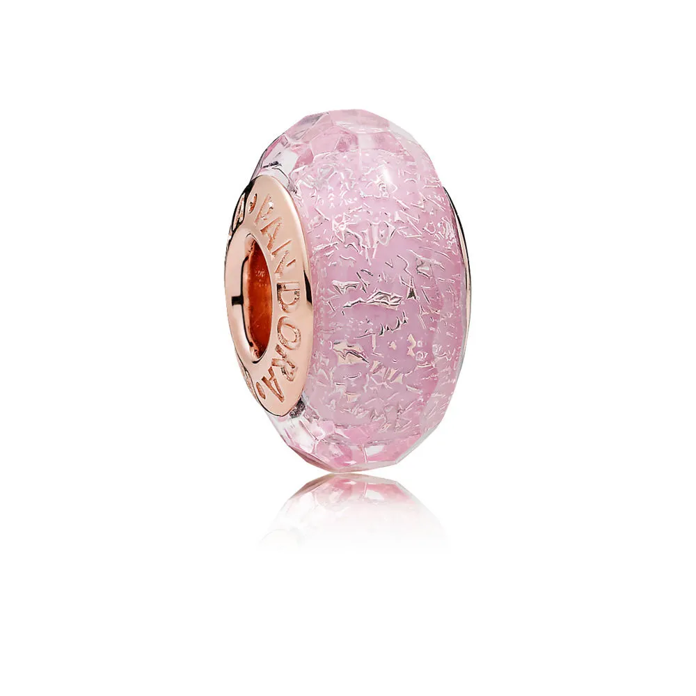 pandora fasettert rosa muranoglass charm 781650