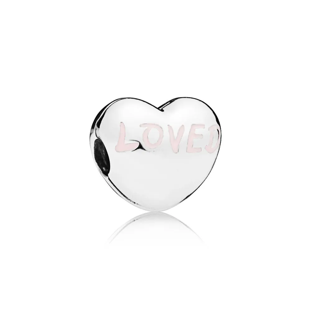 Pandora Heart silver clip with pink enamel - 797807EN124