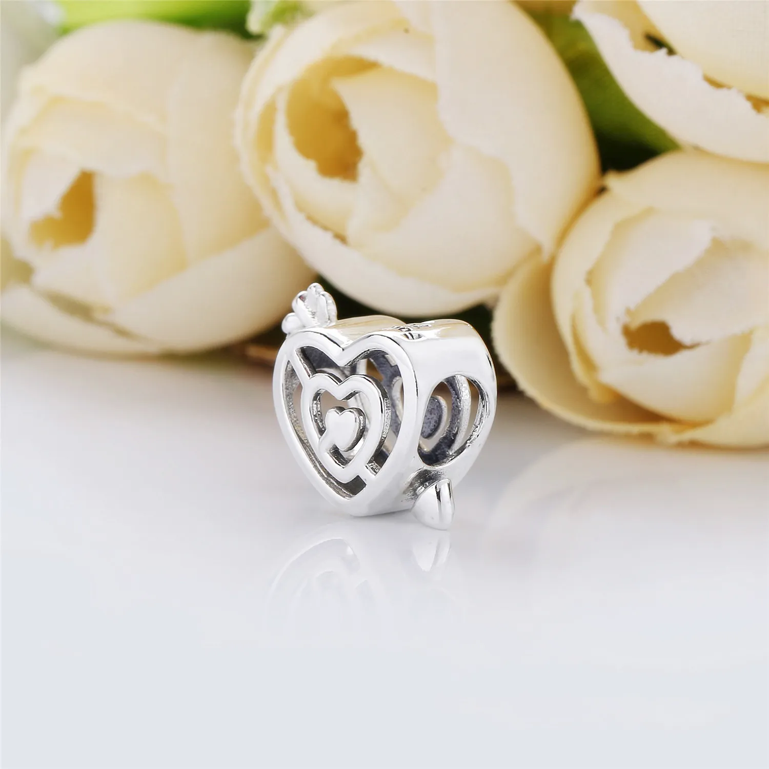 Pandora Labyrinth heart and arrow silver charm - 797814