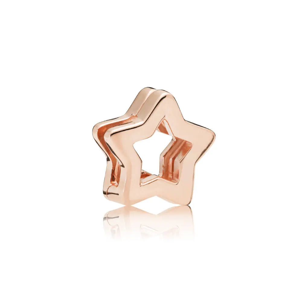 PANDORA Reflexions star clip charm in PANDORA Rose - 787544