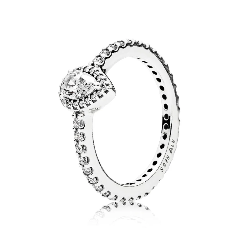 PANDORA Radiant Teardrop Ring, Clear CZ - 196254CZ