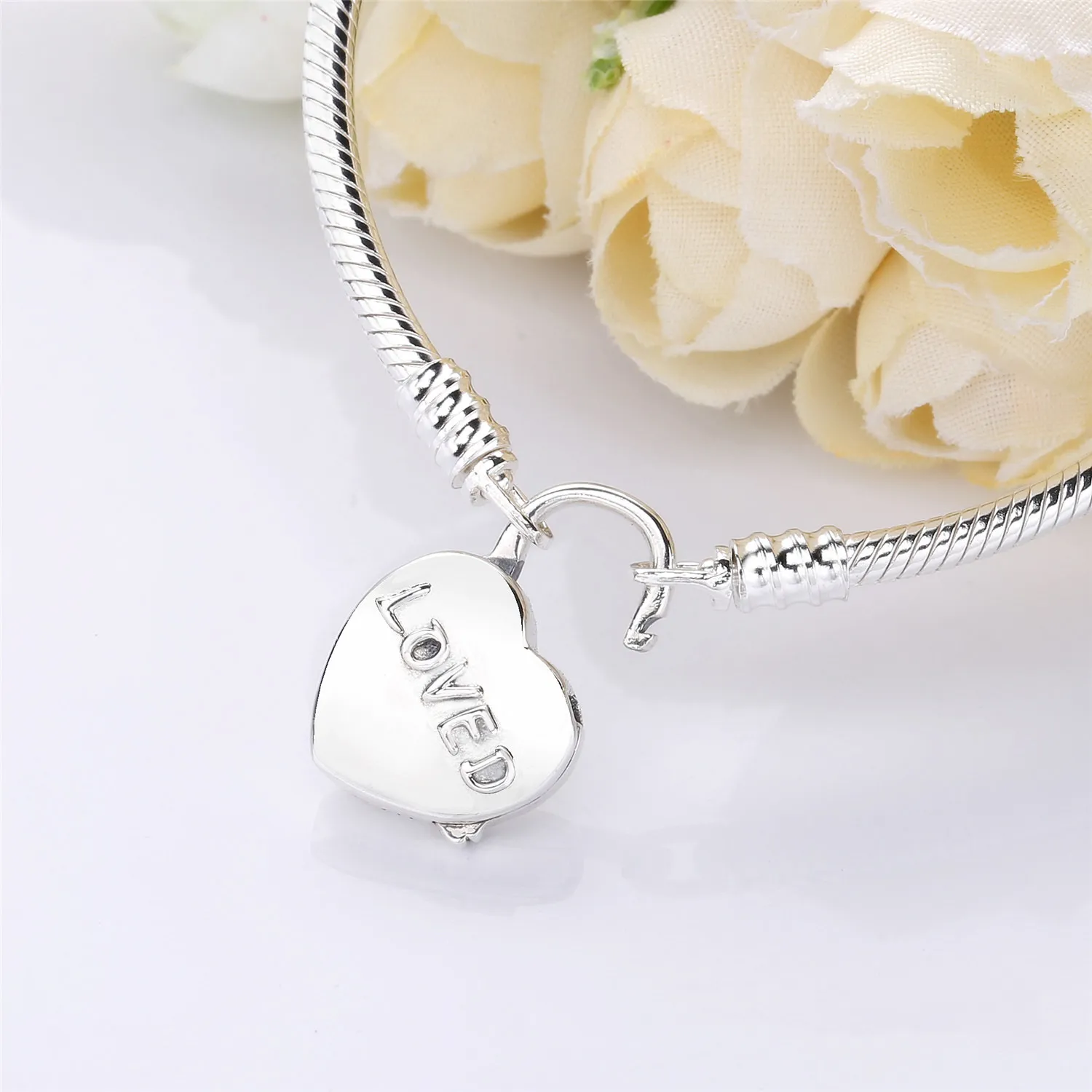 PANDORA You Are Loved Heart Padlock Bracelet - 597806