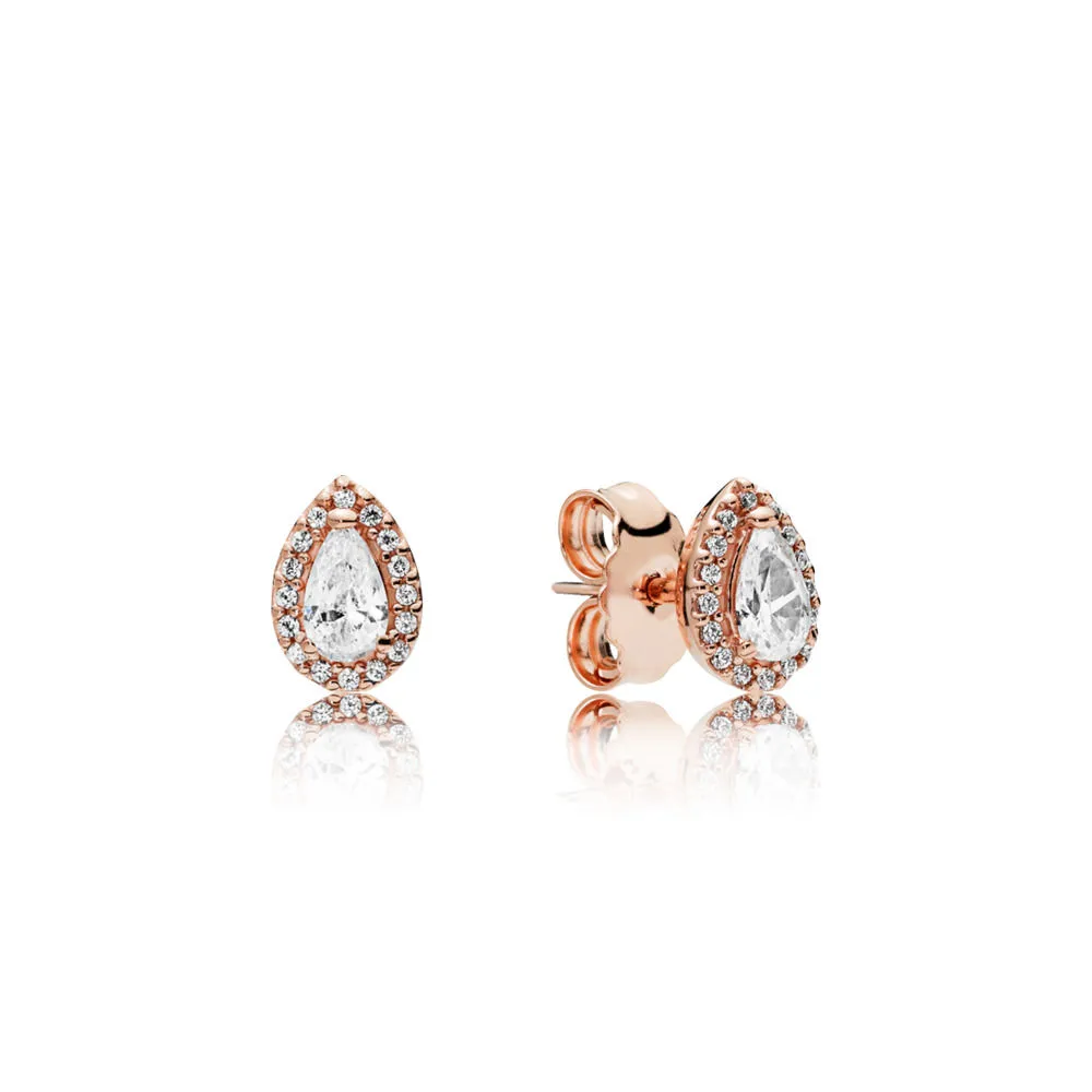 Radiant Teardrops Earrings, PANDORA Rose™ & Clear CZ - 286252CZ