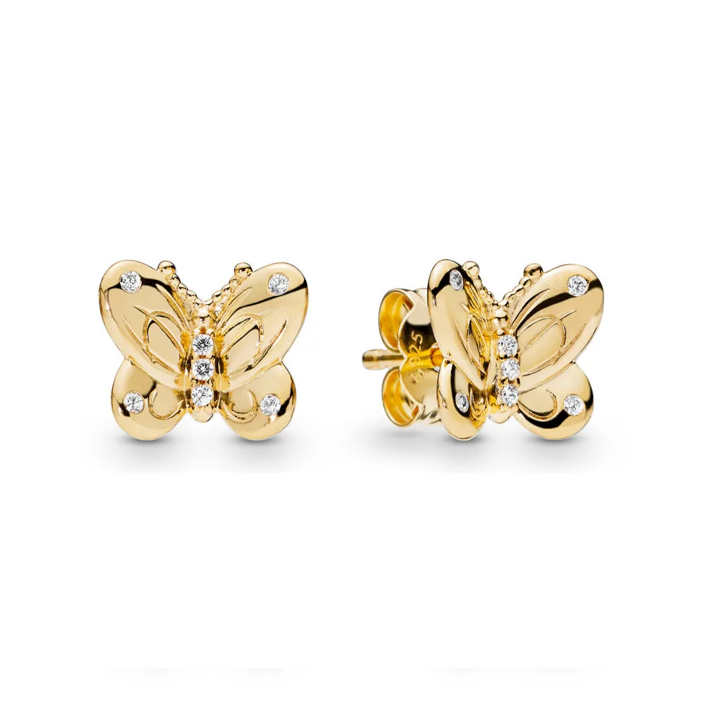 Butterfly Pandora Shine stud earrings with clear cubic zirconia - 267921CZ