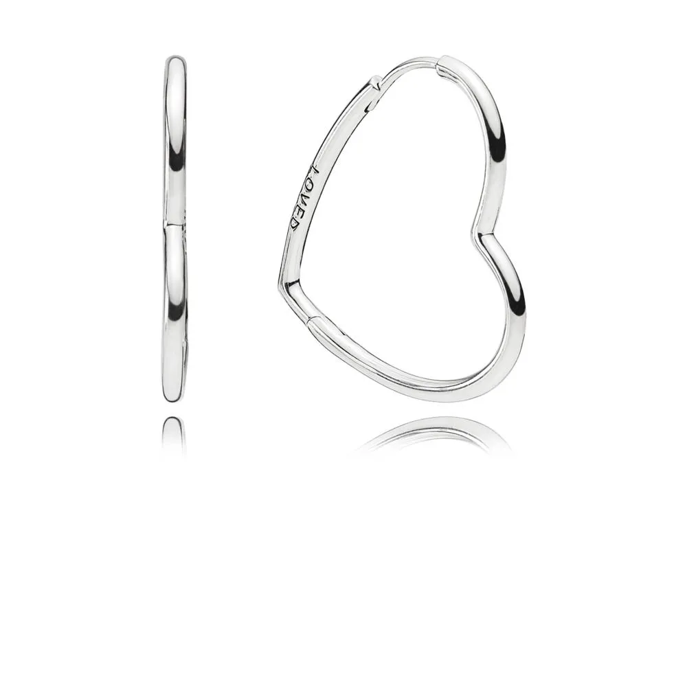 PANDORA Asymmetric Hearts of Love Hoop Earrings - 297822