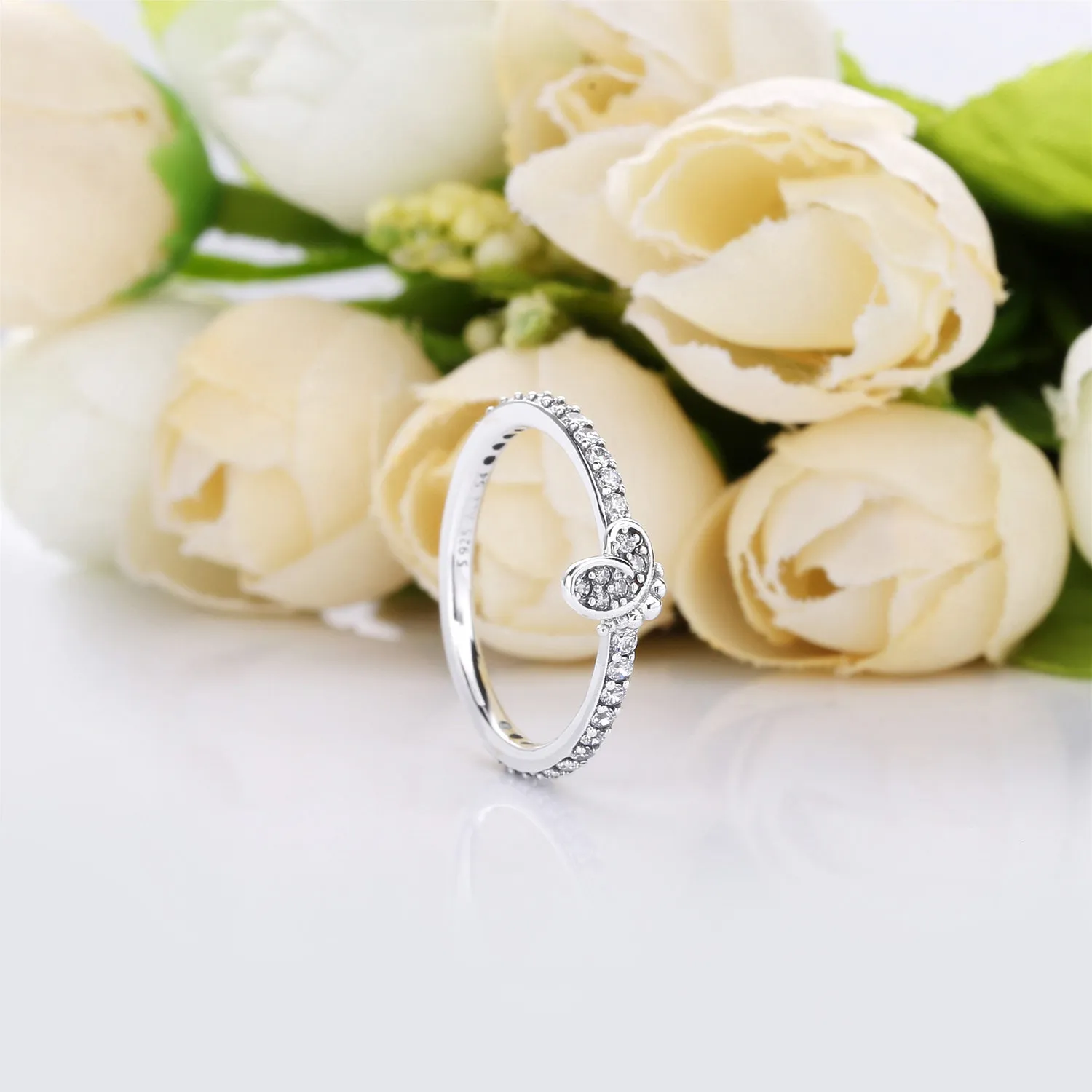 Pandora Butterfly silver ring with clear cubic zirconia - 197948CZ