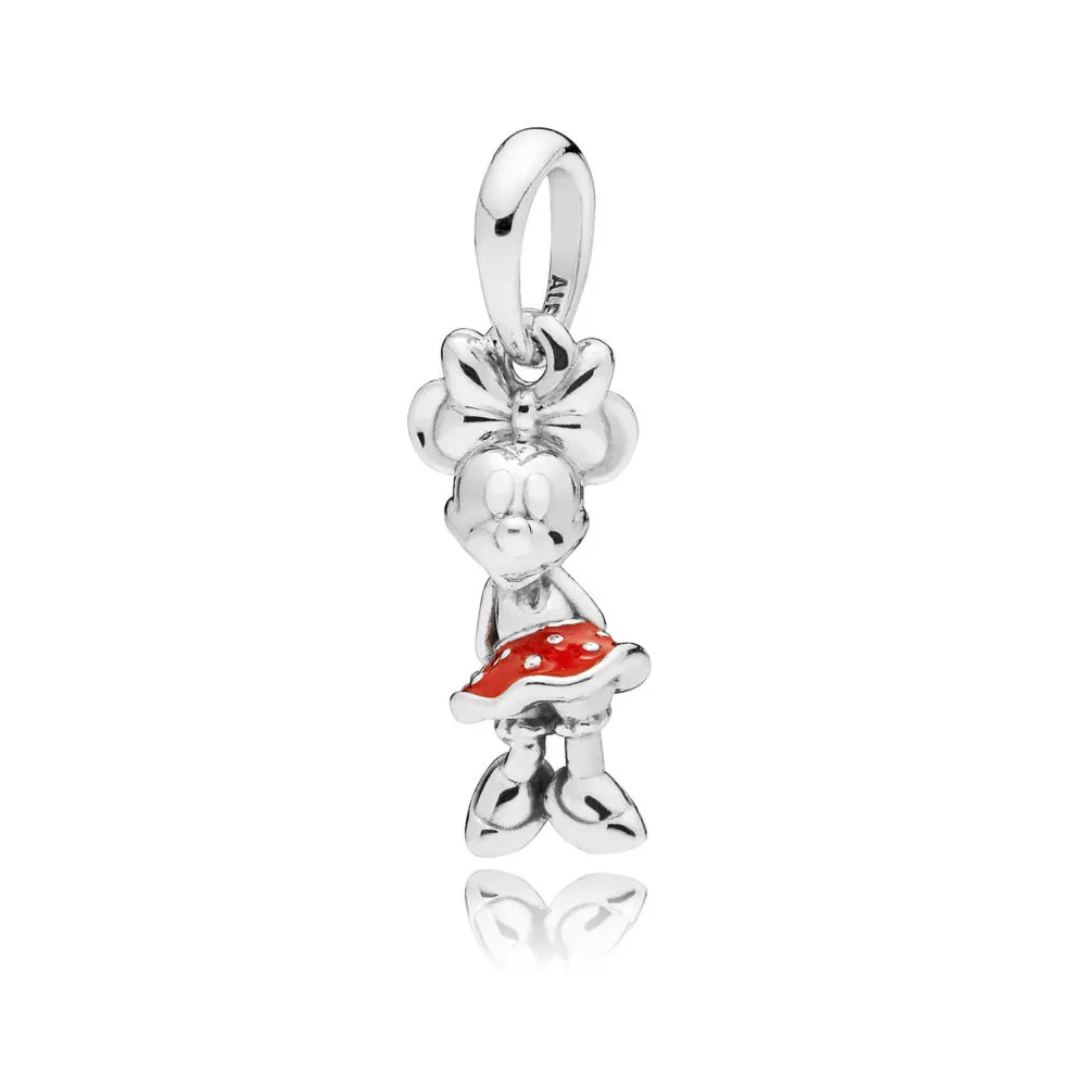 pandora disney minnie silver pendant with red enamel 397768en09