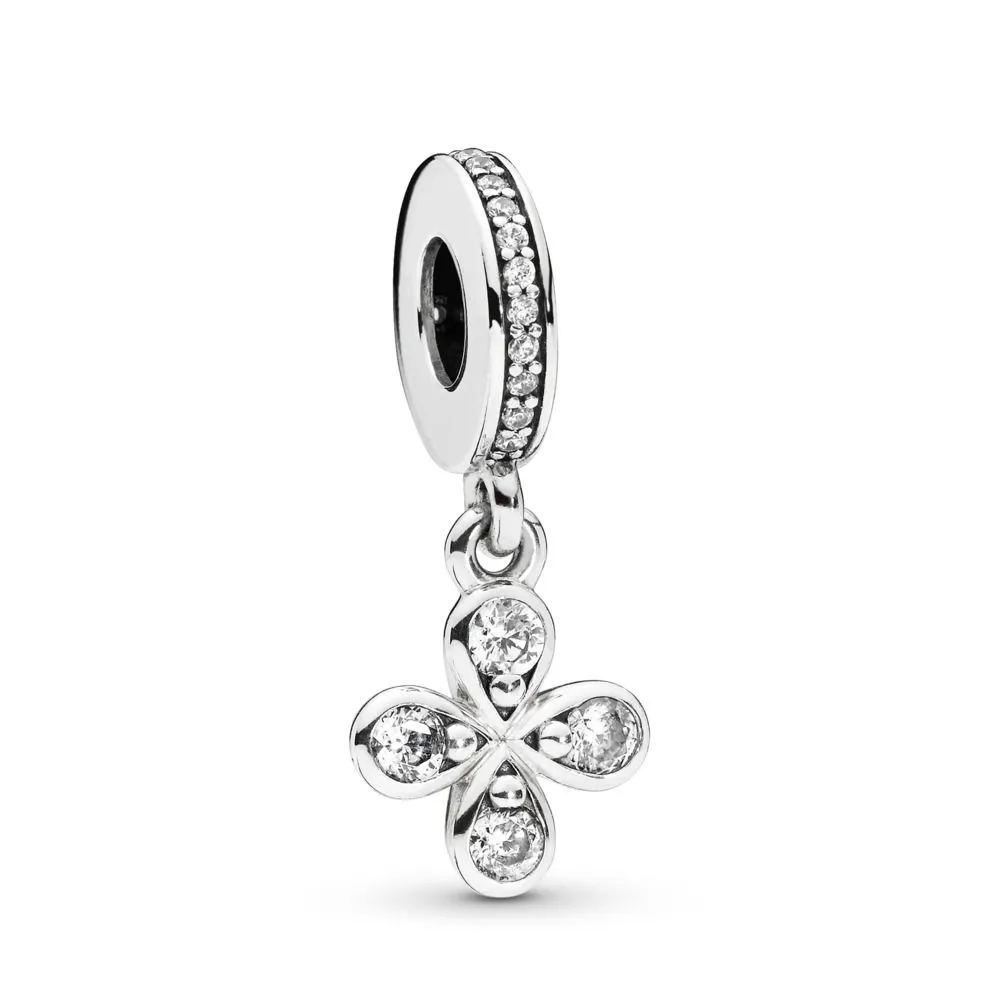 PANDORA Fire-Peal Flower Dingle Charm - 797969CZ