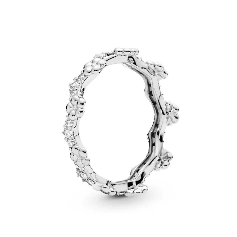 pandora flower silver ring with clear cubic zirconia 197924cz