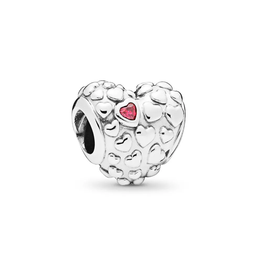 pandora mum silver charm with red cubic zirconia 797781czr