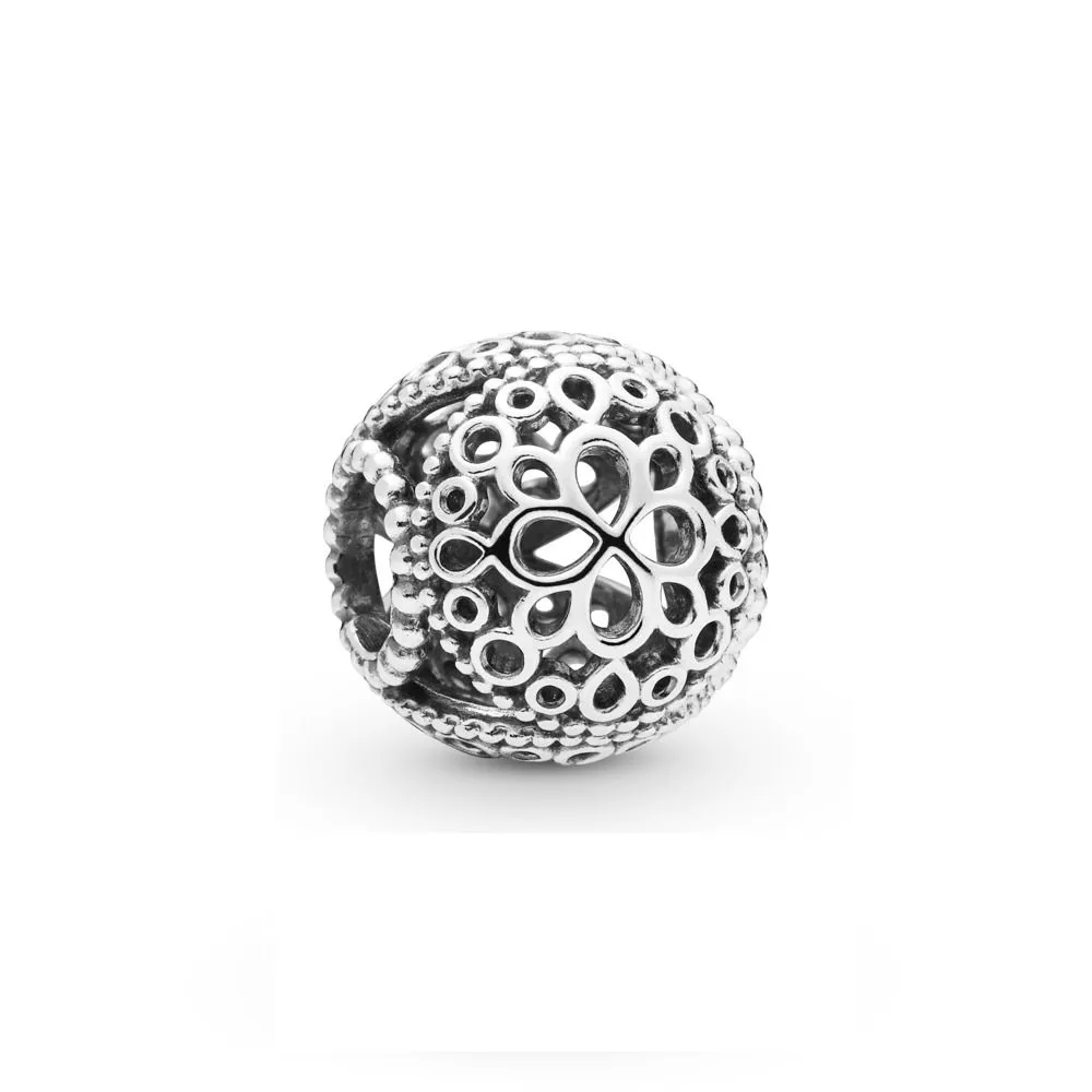 pandora openwork flower silver charm 797853