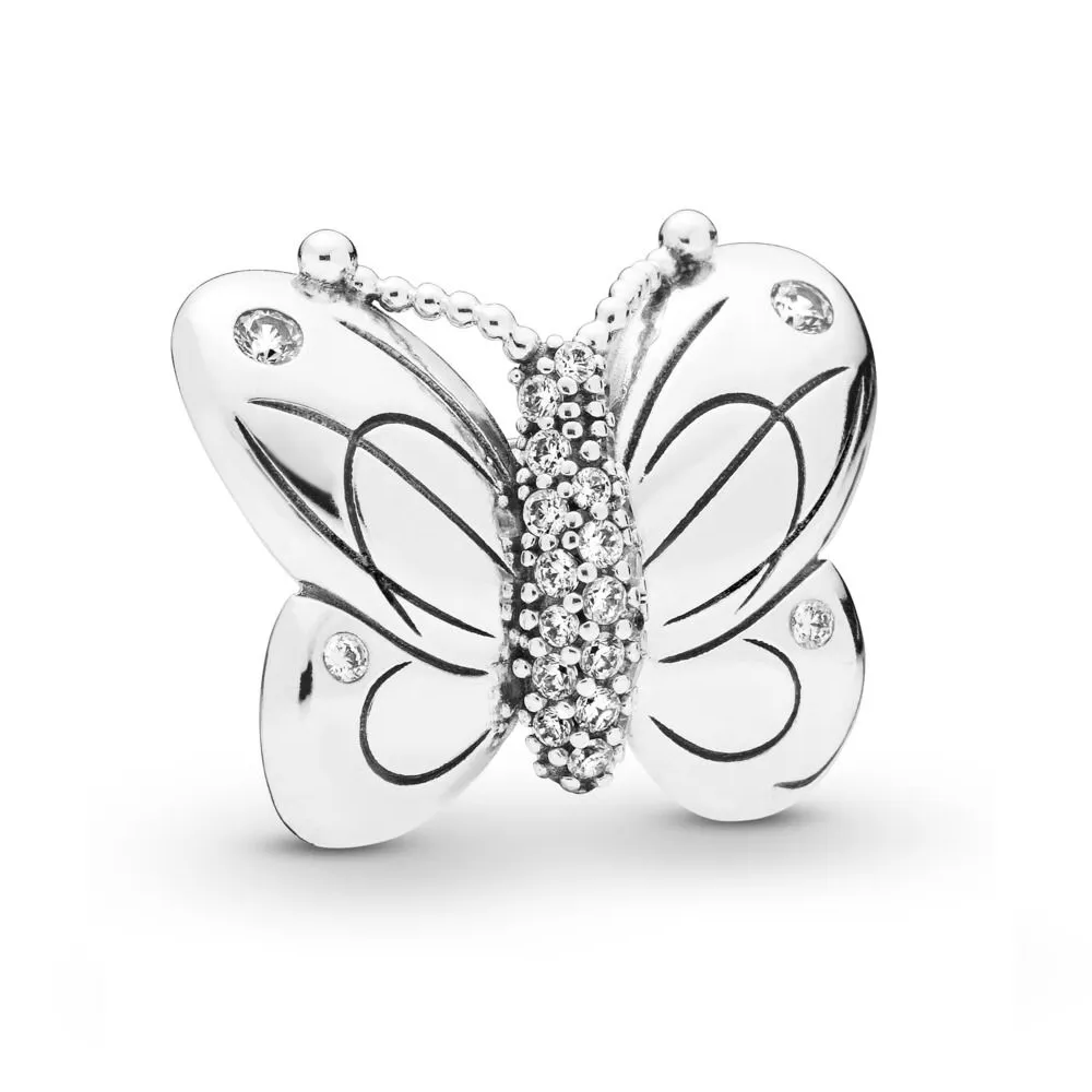 Pandora Oversized butterfly silver charm with clear cubic zirconia - 797880CZ