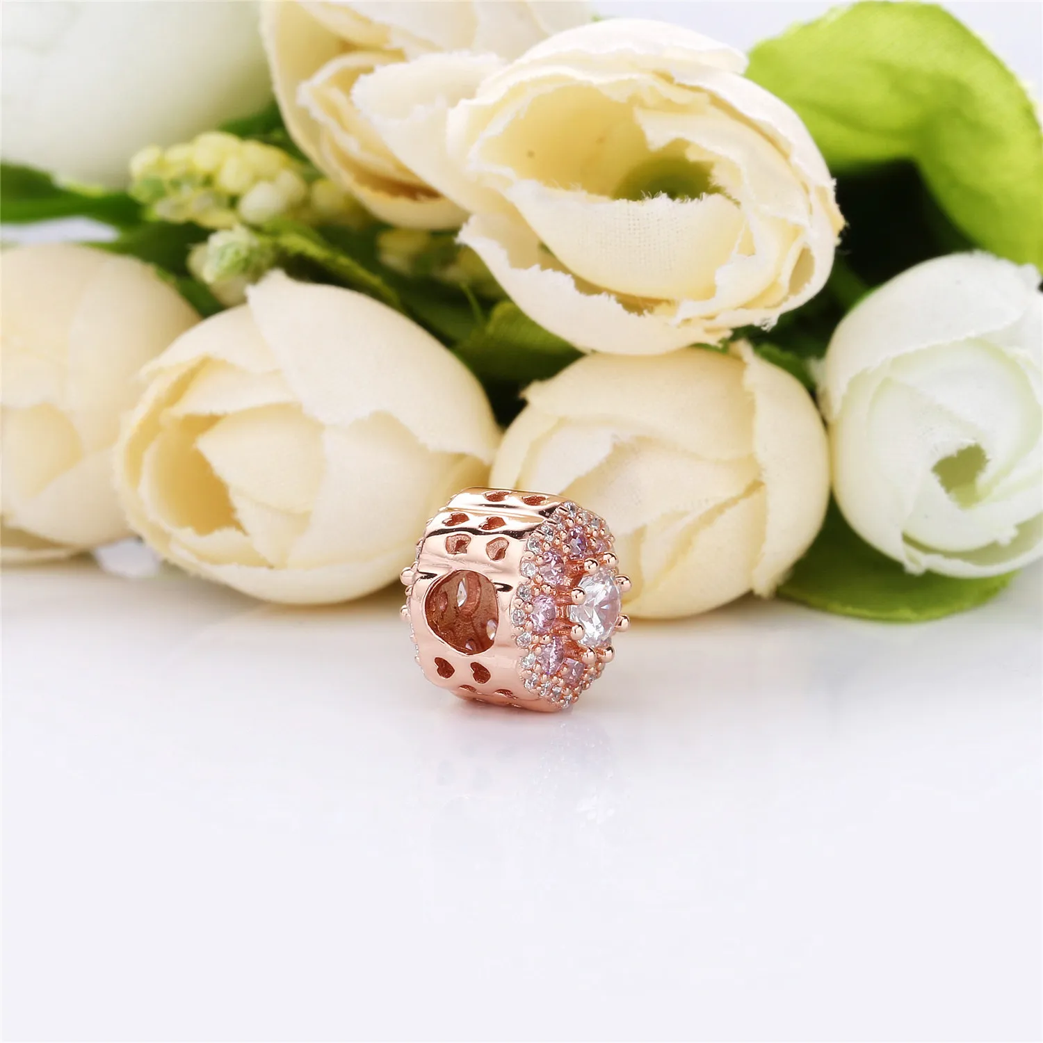 PANDORA Pink Sparkle Flower Charm - 787851NPM