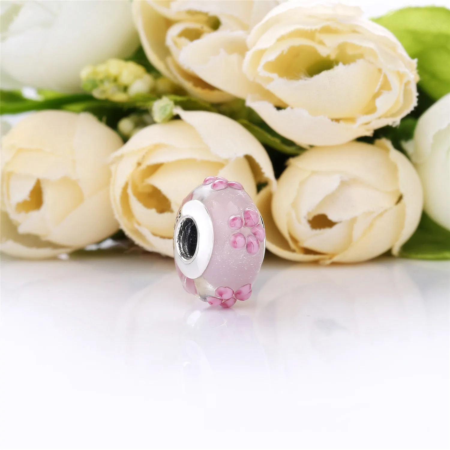 PANDORA Rosa Blomster Glass Charm - 797901