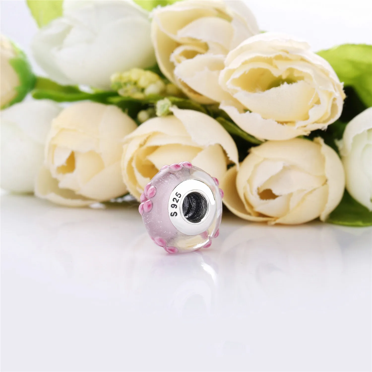 PANDORA Rosa Blomster Glass Charm - 797901