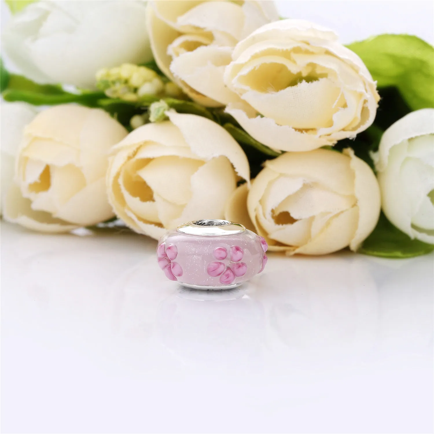 PANDORA Rosa Blomster Glass Charm - 797901