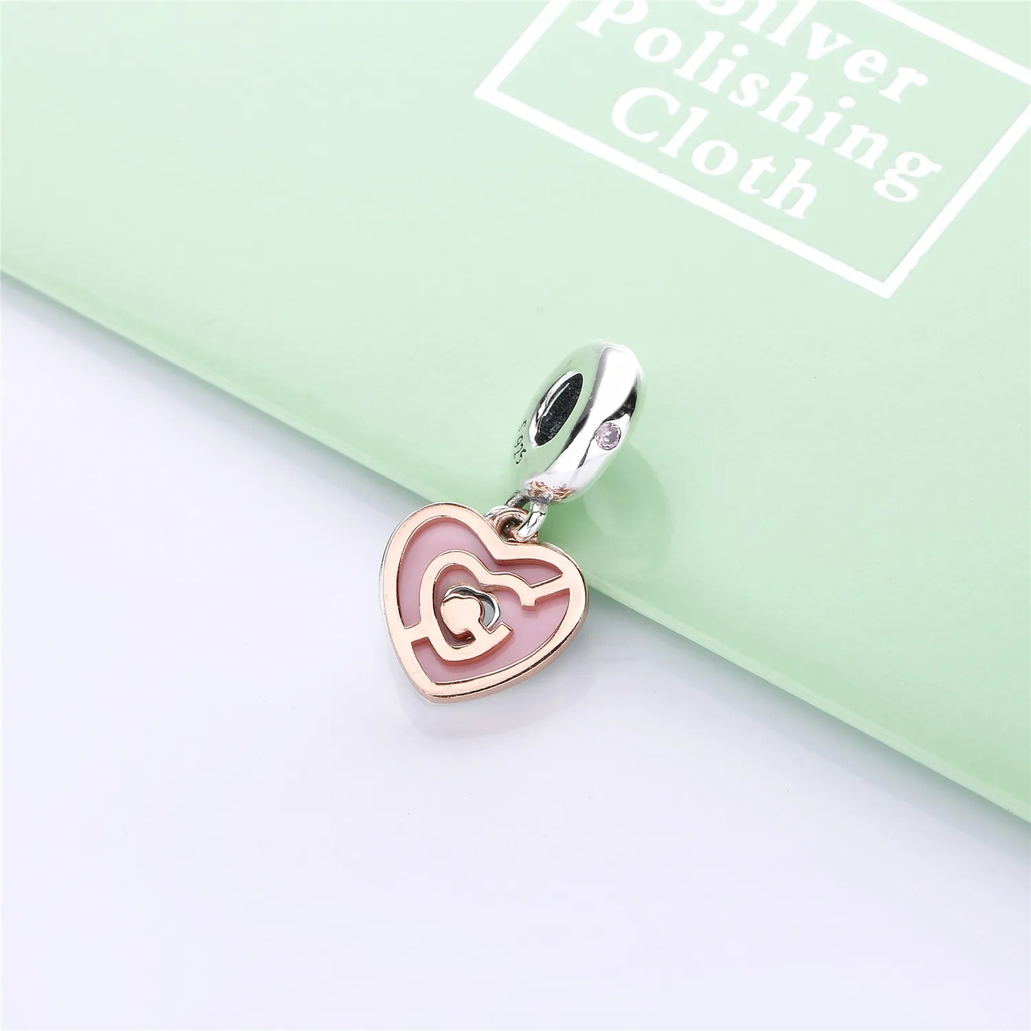 Pandora Rosa Hjerte Labyrint Hengende Charm - 787801NBP